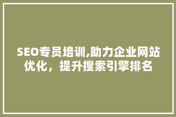SEO专员培训,助力企业网站优化，提升搜索引擎排名