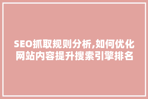 SEO抓取规则分析,如何优化网站内容提升搜索引擎排名 智能助手