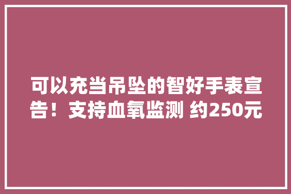 可以充当吊坠的智好手表宣告！支持血氧监测 约250元_长达_吊坠 文字写作