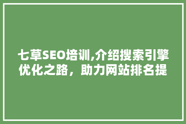 七草SEO培训,介绍搜索引擎优化之路，助力网站排名提升 AI快讯