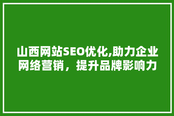 山西网站SEO优化,助力企业网络营销，提升品牌影响力