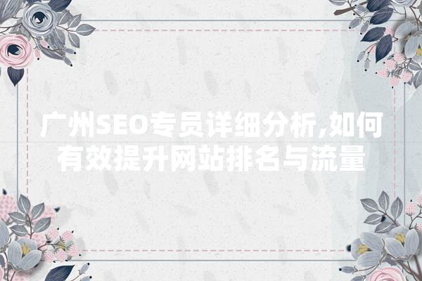 广州SEO专员详细分析,如何有效提升网站排名与流量
