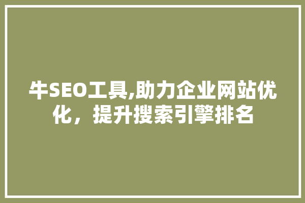 牛SEO工具,助力企业网站优化，提升搜索引擎排名