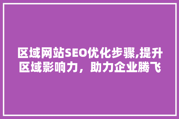 区域网站SEO优化步骤,提升区域影响力，助力企业腾飞