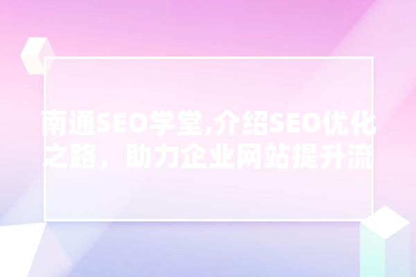 南通SEO学堂,介绍SEO优化之路，助力企业网站提升流量与转化