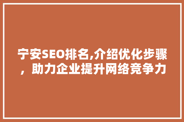 宁安SEO排名,介绍优化步骤，助力企业提升网络竞争力