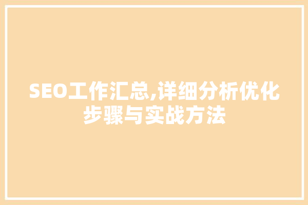 SEO工作汇总,详细分析优化步骤与实战方法
