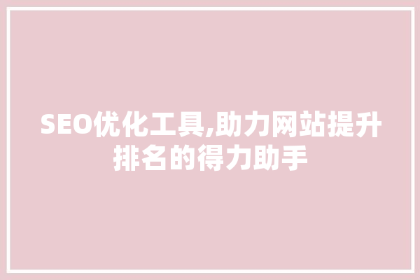 SEO优化工具,助力网站提升排名的得力助手