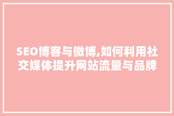 SEO博客与微博,如何利用社交媒体提升网站流量与品牌影响力