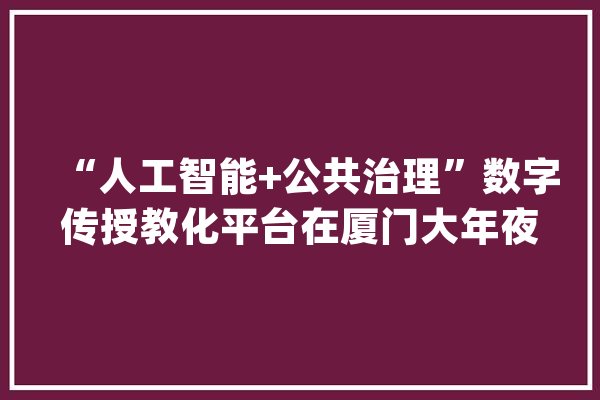 “人工智能+公共治理”数字传授教化平台在厦门大年夜学宣告_人工智能_公共治理 计算机