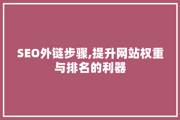SEO外链步骤,提升网站权重与排名的利器