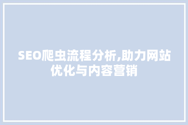 SEO爬虫流程分析,助力网站优化与内容营销