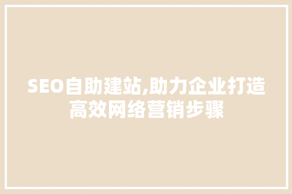 SEO自助建站,助力企业打造高效网络营销步骤 计算机