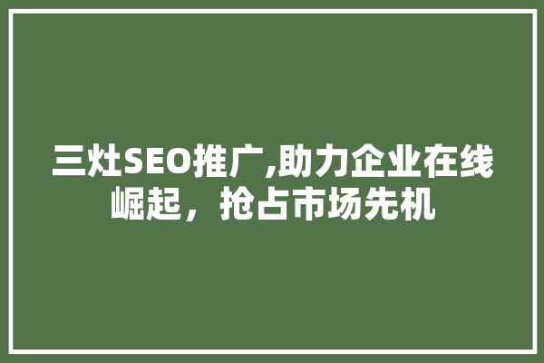 三灶SEO推广,助力企业在线崛起，抢占市场先机