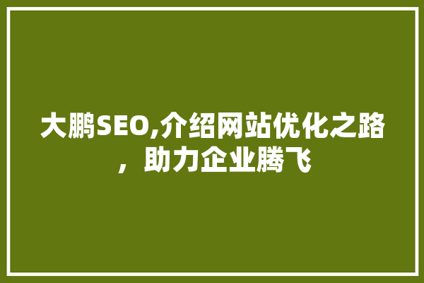大鹏SEO,介绍网站优化之路，助力企业腾飞 智能写作
