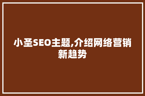 小圣SEO主题,介绍网络营销新趋势 文字写作