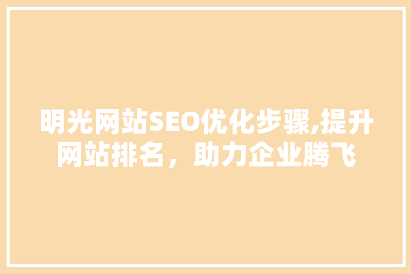 明光网站SEO优化步骤,提升网站排名，助力企业腾飞