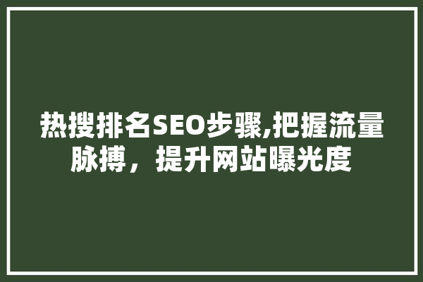 热搜排名SEO步骤,把握流量脉搏，提升网站曝光度