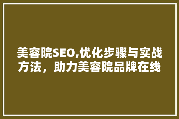 美容院SEO,优化步骤与实战方法，助力美容院品牌在线崛起