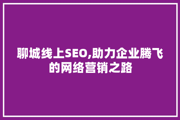 聊城线上SEO,助力企业腾飞的网络营销之路