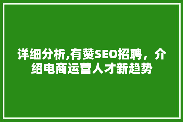 详细分析,有赞SEO招聘，介绍电商运营人才新趋势