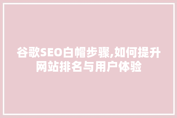 谷歌SEO白帽步骤,如何提升网站排名与用户体验