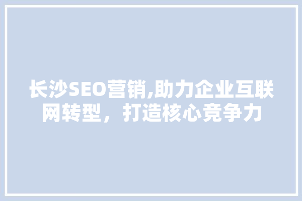 长沙SEO营销,助力企业互联网转型，打造核心竞争力 AI快讯