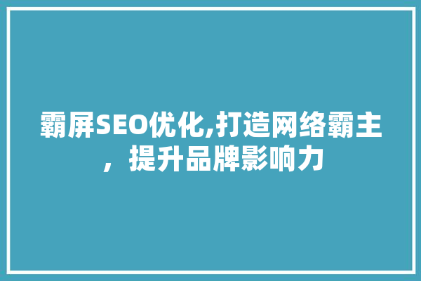 霸屏SEO优化,打造网络霸主，提升品牌影响力