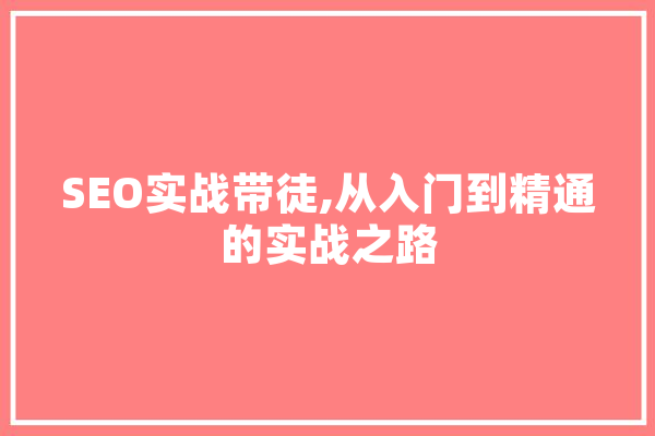 SEO实战带徒,从入门到精通的实战之路