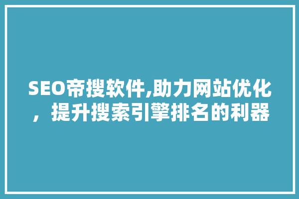 SEO帝搜软件,助力网站优化，提升搜索引擎排名的利器 绘影字幕