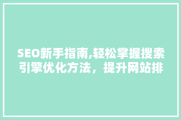 SEO新手指南,轻松掌握搜索引擎优化方法，提升网站排名