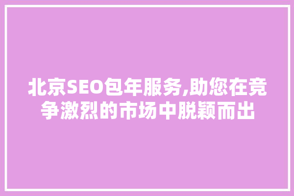 北京SEO包年服务,助您在竞争激烈的市场中脱颖而出