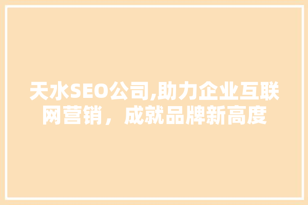 天水SEO公司,助力企业互联网营销，成就品牌新高度