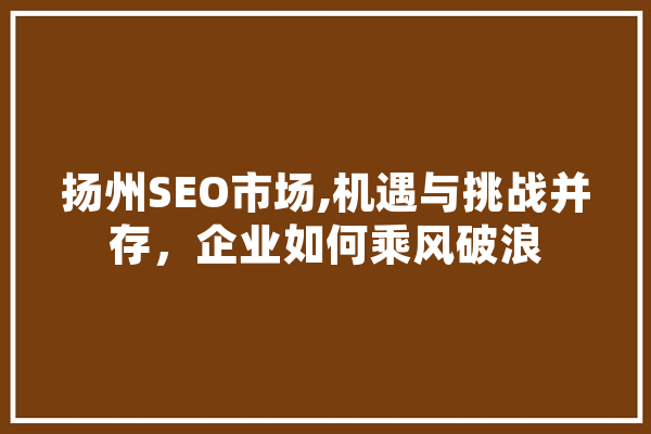 扬州SEO市场,机遇与挑战并存，企业如何乘风破浪