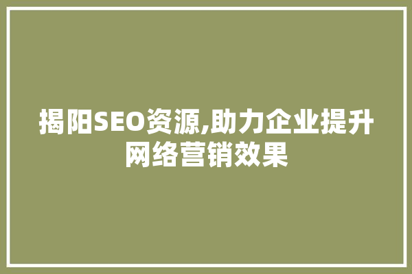 揭阳SEO资源,助力企业提升网络营销效果