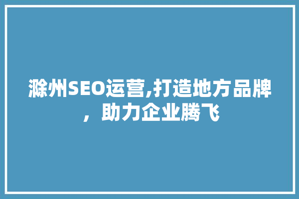 滁州SEO运营,打造地方品牌，助力企业腾飞 绘影字幕