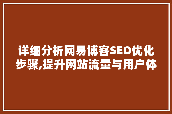 详细分析网易博客SEO优化步骤,提升网站流量与用户体验