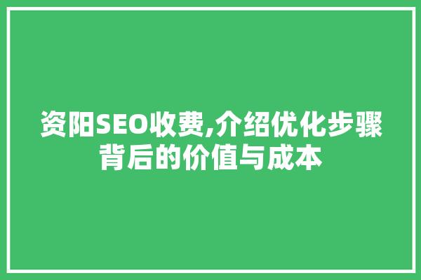 资阳SEO收费,介绍优化步骤背后的价值与成本