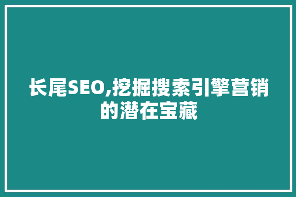 长尾SEO,挖掘搜索引擎营销的潜在宝藏