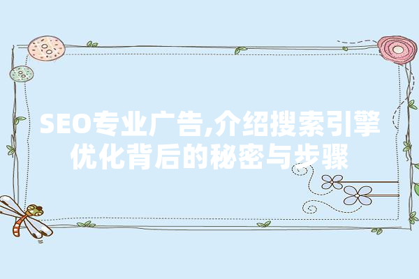 SEO专业广告,介绍搜索引擎优化背后的秘密与步骤