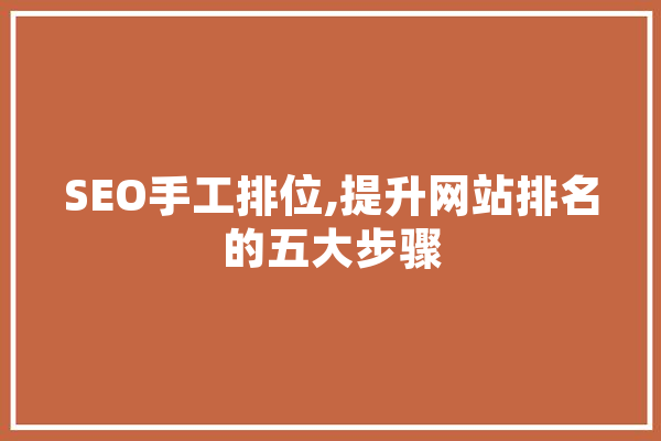 SEO手工排位,提升网站排名的五大步骤