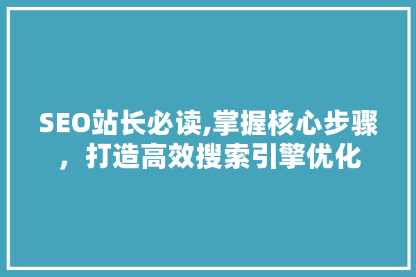 SEO站长必读,掌握核心步骤，打造高效搜索引擎优化