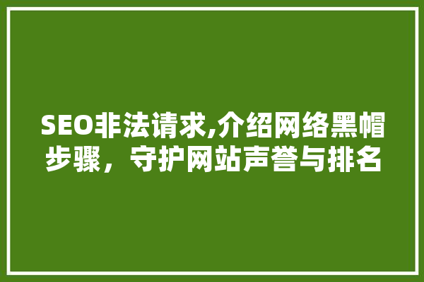 SEO非法请求,介绍网络黑帽步骤，守护网站声誉与排名