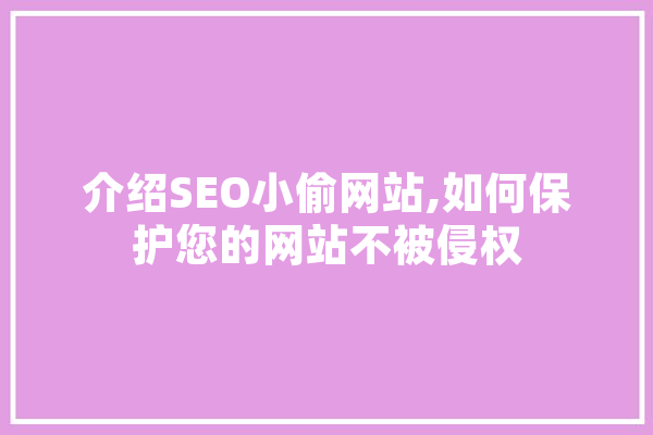 介绍SEO小偷网站,如何保护您的网站不被侵权