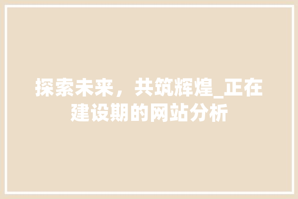 探索未来，共筑辉煌_正在建设期的网站分析