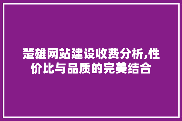 楚雄网站建设收费分析,性价比与品质的完美结合