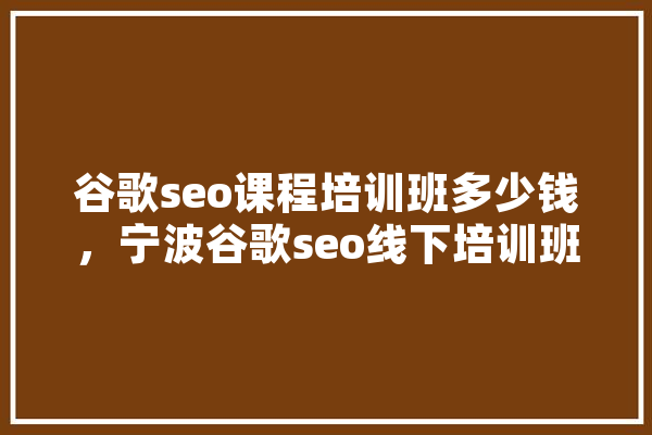 谷歌seo课程培训班多少钱，宁波谷歌seo线下培训班