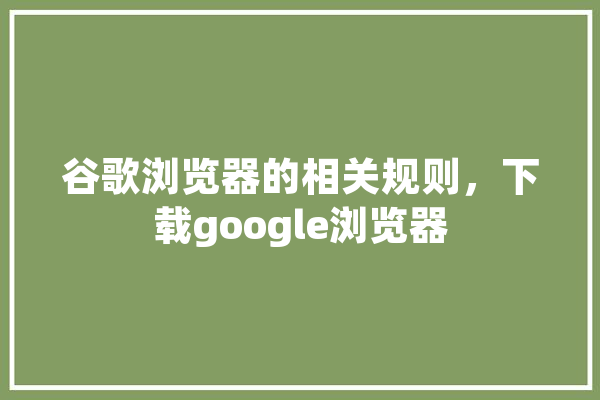 谷歌浏览器的相关规则，下载google浏览器