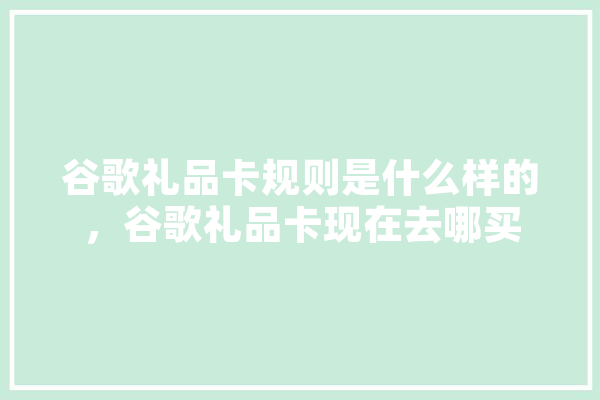 谷歌礼品卡规则是什么样的，谷歌礼品卡现在去哪买