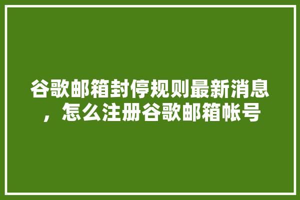 谷歌邮箱封停规则最新消息，怎么注册谷歌邮箱帐号
